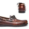 Sebago Endeavor - Scarpe da barca impermeabili, in pelle, da uomo, con fodera in pelle, allacciatura a 360 gradi e suola antiscivolo che non lascia segni, da uomo, Gomma marrone, 46 EU-3