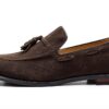 rismart Uomo Fatto a Mano Nappe Mocassini Scamosciato Scivolare su Formale Loafers Scarpe-1