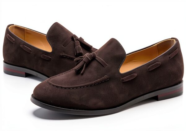 rismart Uomo Fatto a Mano Nappe Mocassini Scamosciato Scivolare su Formale Loafers Scarpe-3