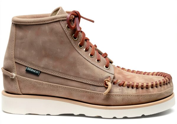 Sebago Uomo Keuka Mid Stivali in Pelle Scamosciata Beige Cammello-2